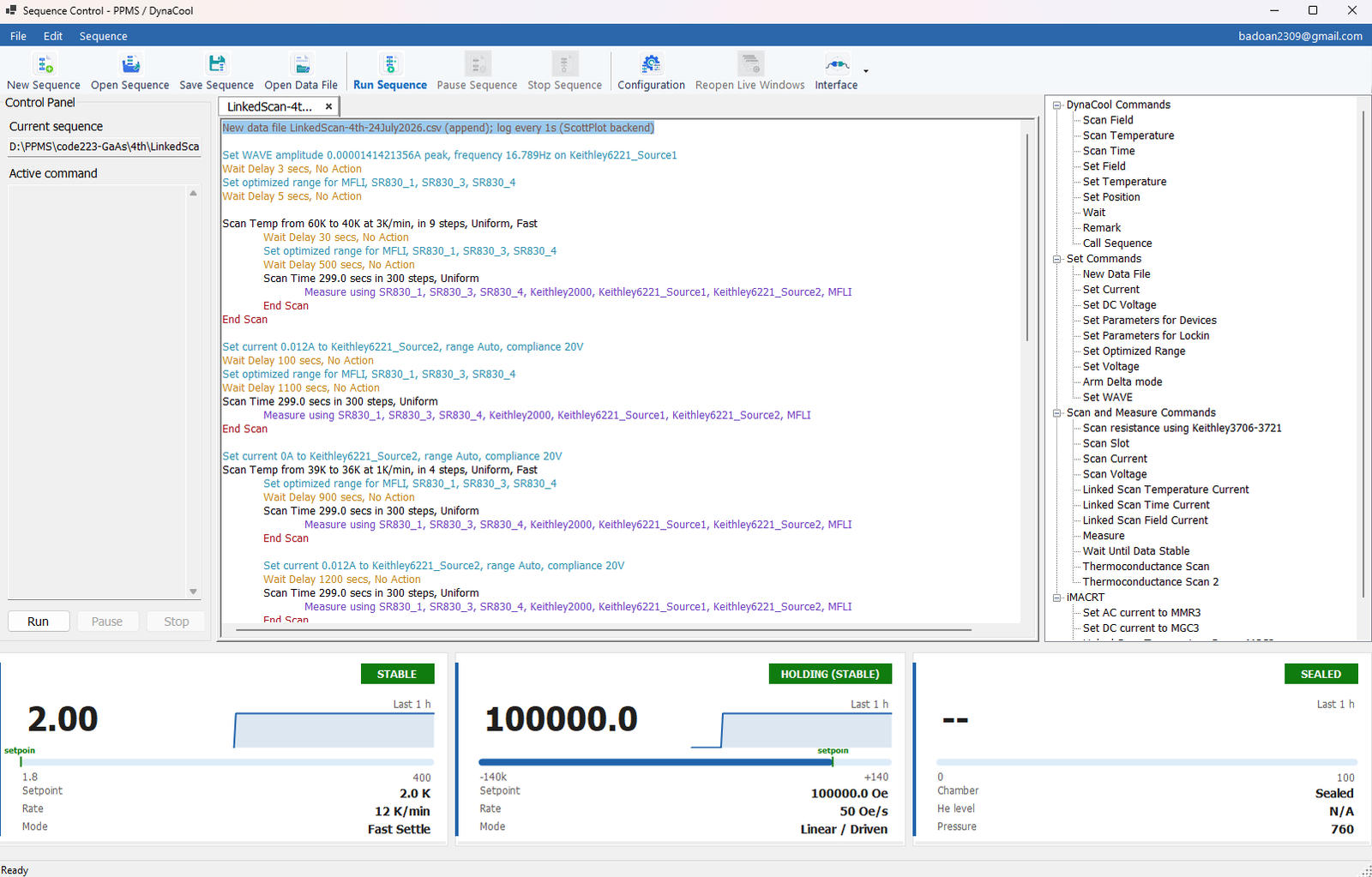 Actual Instraxis sequence-control interface